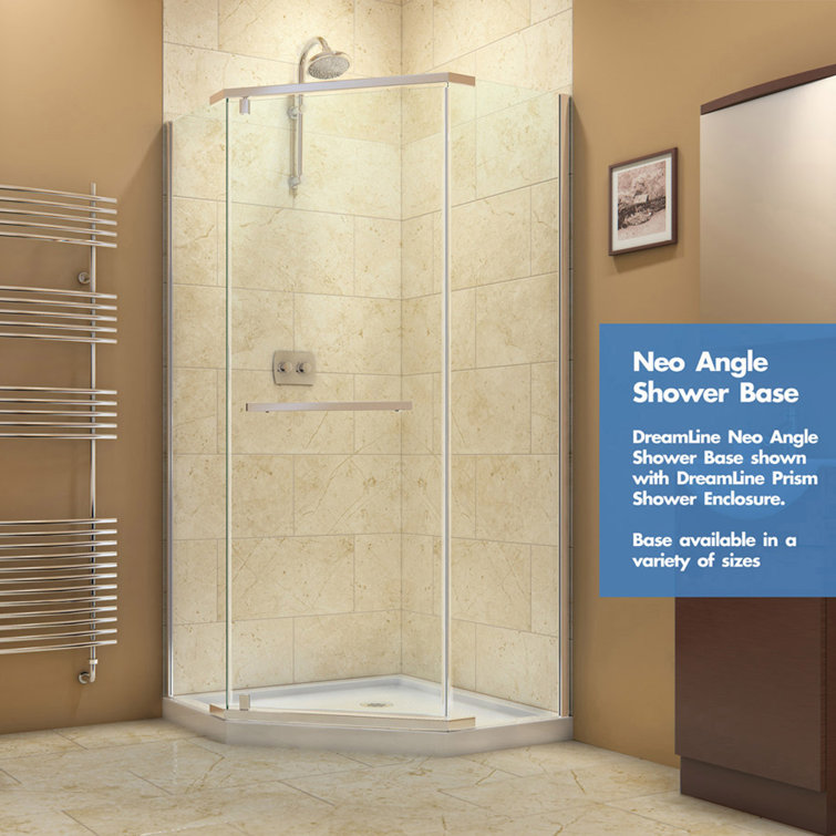 SlimLine 36" White Neo-Angle Acrylic Shower Base