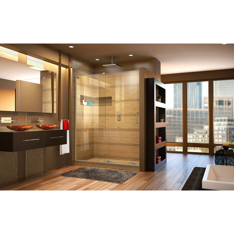 Mirage-X 60" Frameless Sliding Shower Door in Brushed Nickel