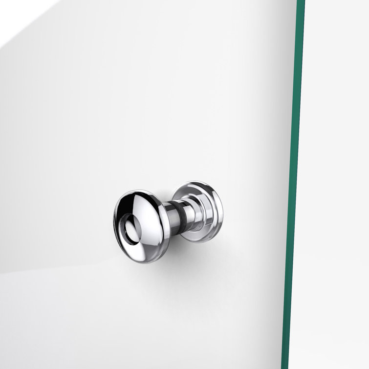 Aqua Fold 32" Chrome Frameless Hinged Shower Kit with Clear Glass