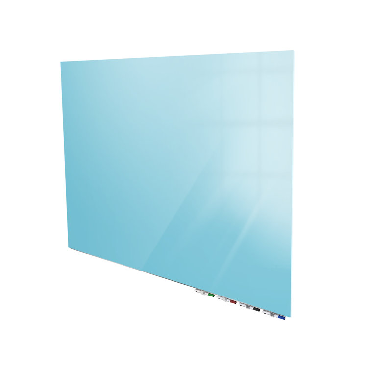 Gray 48" x 36" Magnetic Glass Freestanding Whiteboard