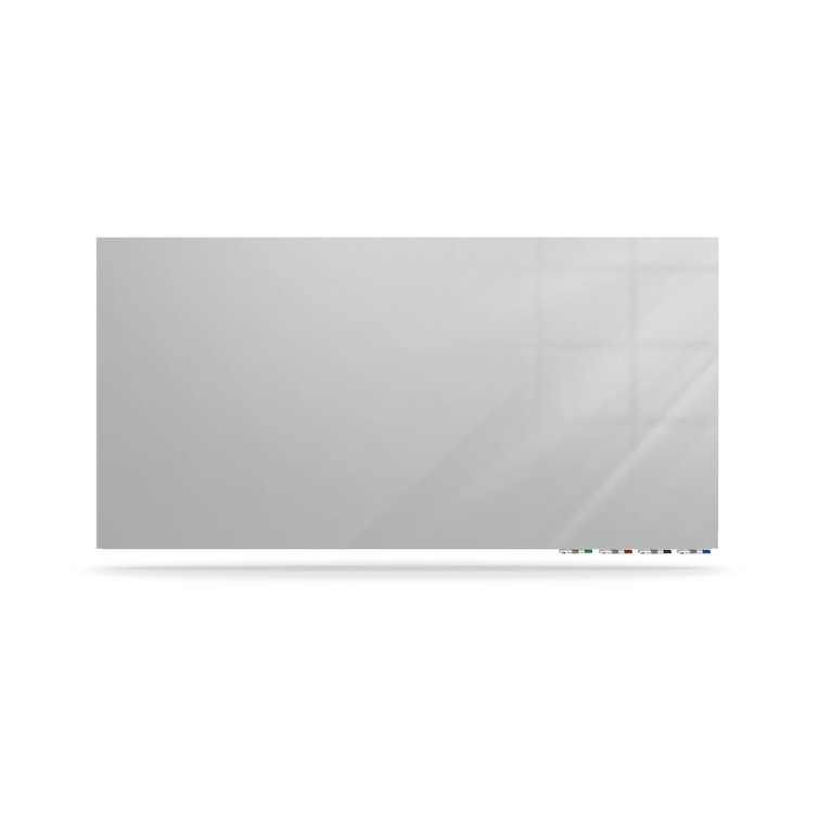 Gray 48" x 36" Magnetic Glass Freestanding Whiteboard