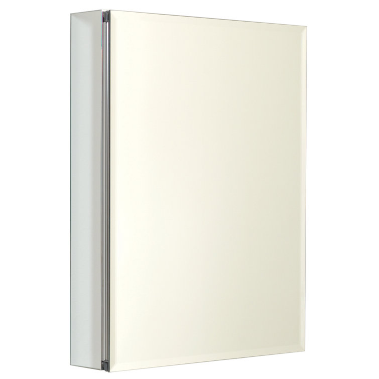 24" Frameless Aluminum Medicine Cabinet with Beveled Mirror