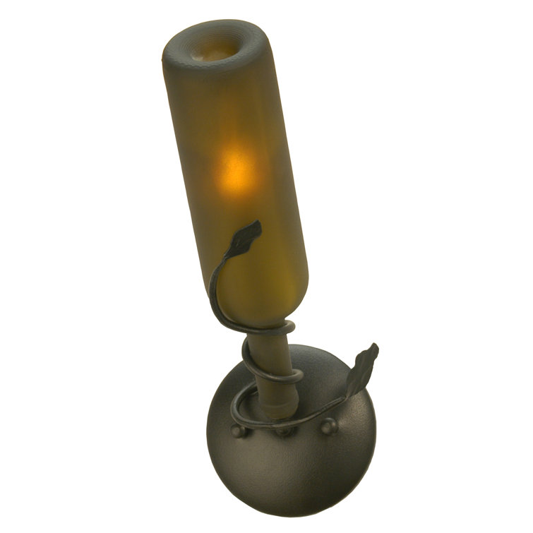 Black Brass Frosted Glass Energy Star Wall Sconce