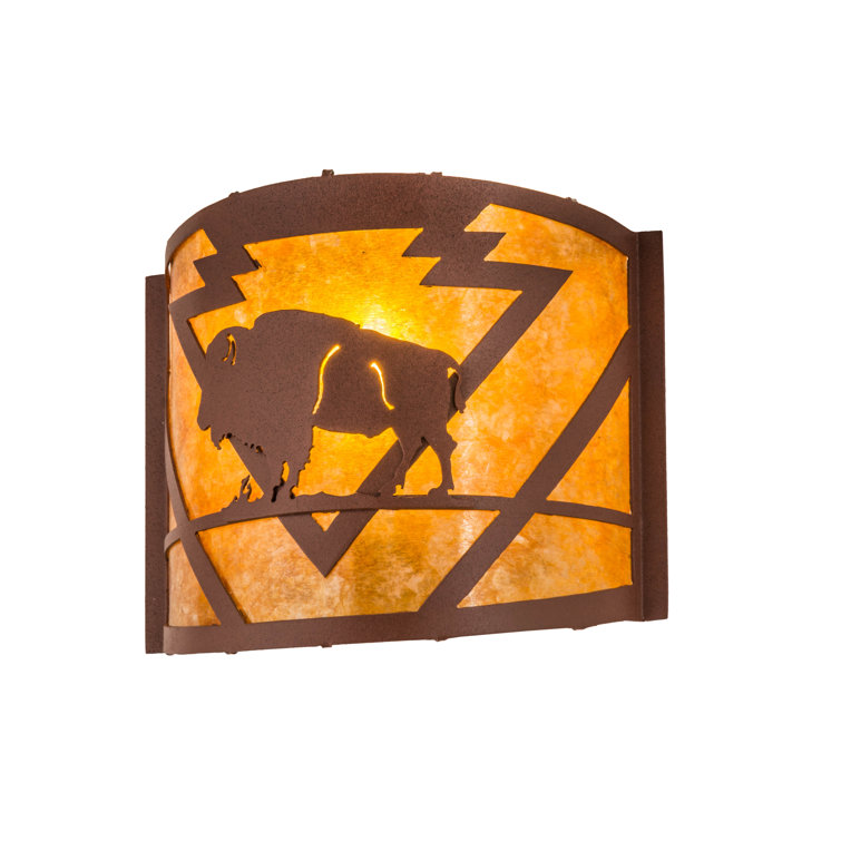 Rustic Bronze Buffalo 9"x12" Energy Star Wall Sconce