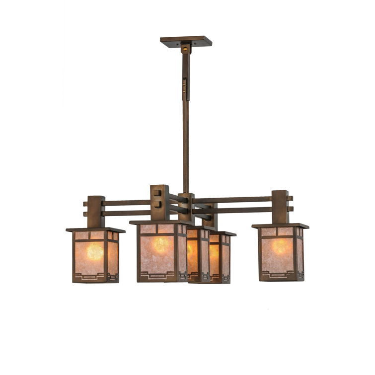 Roylance 5-Light Antique Copper Chandelier with Silver Mica Panels