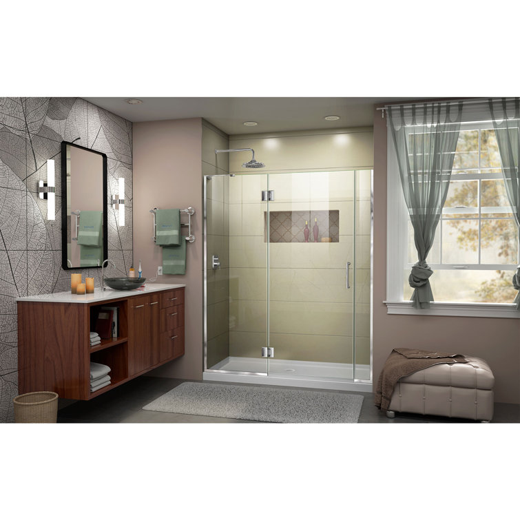 Unidoor-X 60" Frameless Clear Glass Hinged Shower Door