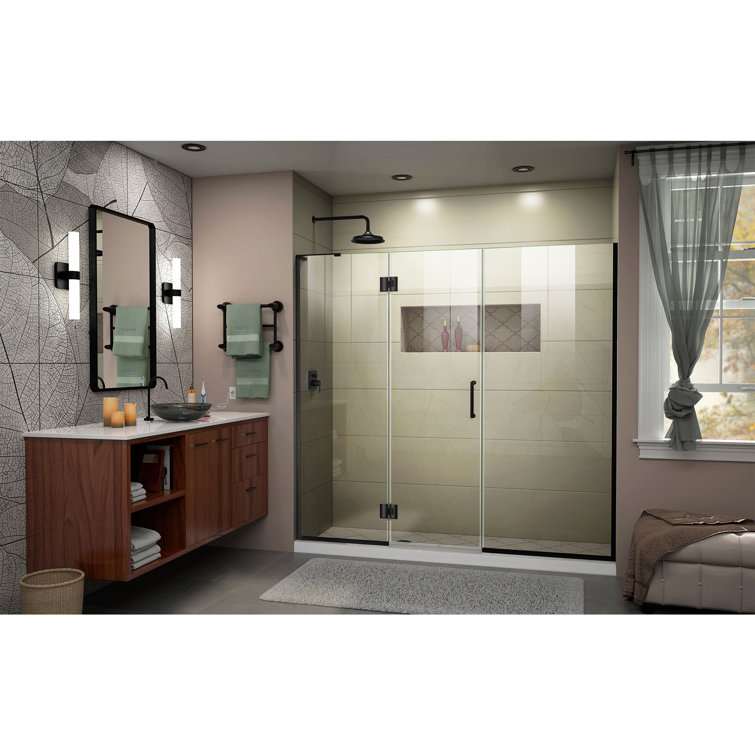 Unidoor-X 69" Frameless Hinged Shower Door with Clear Glass
