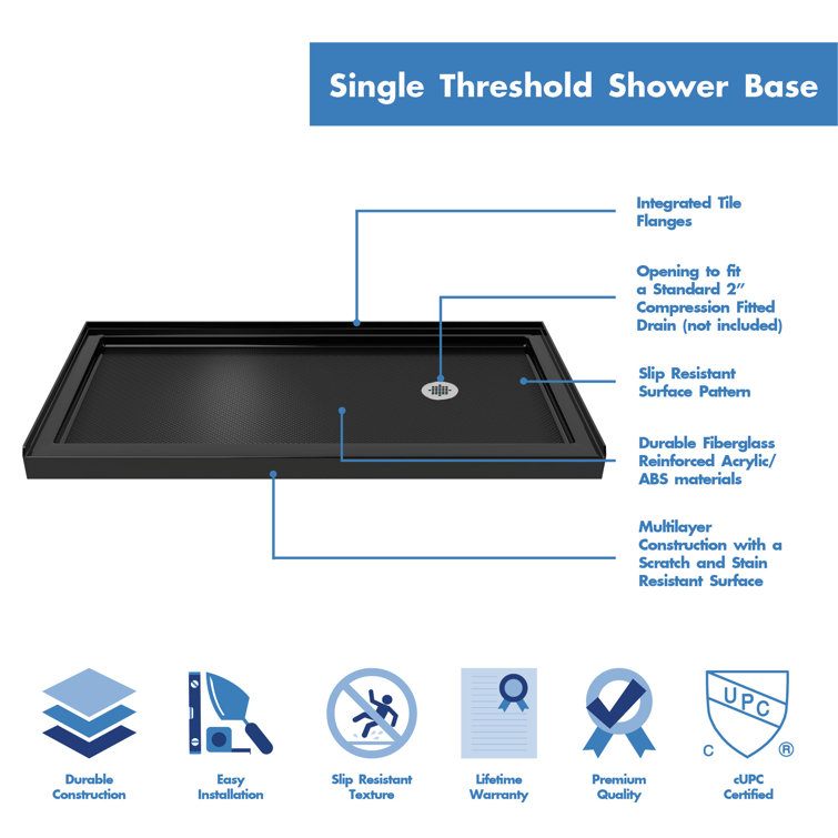 Charisma 60" x 78.75" Frameless Clear Glass Sliding Shower Kit with Brushed Nickel Hardware