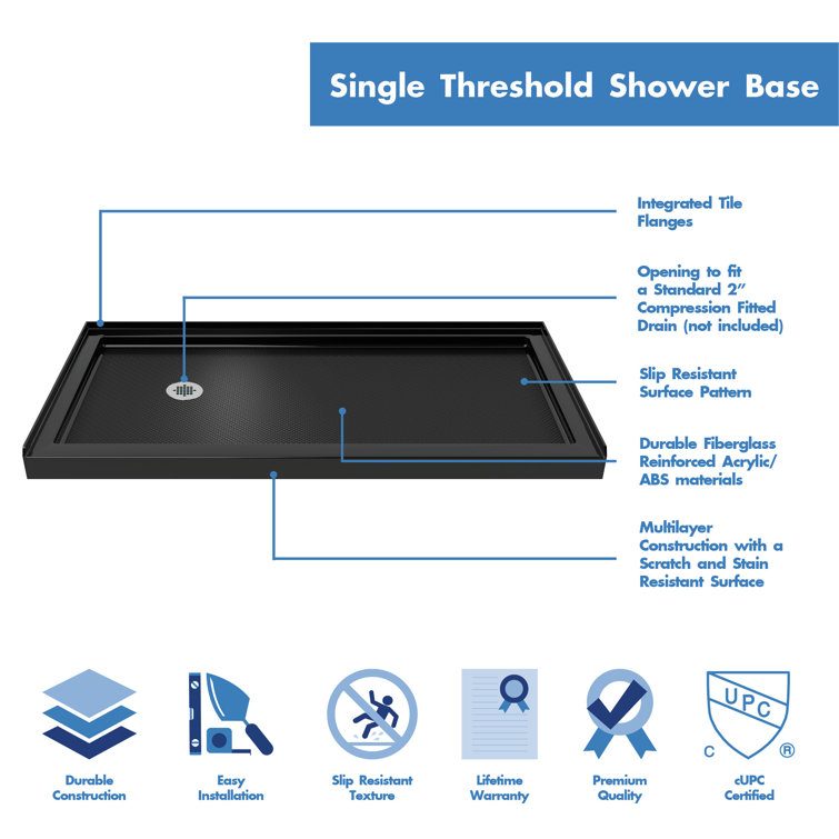 Charisma 60" x 78.75" Frameless Clear Glass Sliding Shower Kit with Brushed Nickel Hardware