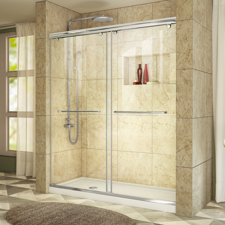 Charisma 60" x 36" Frameless Sliding Shower Kit with Brushed Nickel Finish
