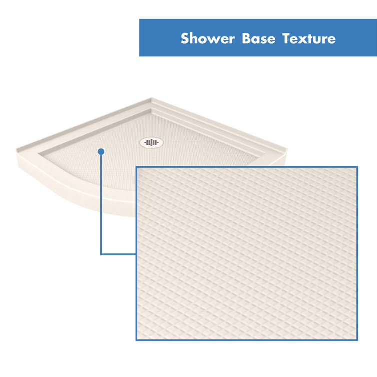 Prime 38" x 74.75" Frosted Glass Round Sliding Shower Enclosure