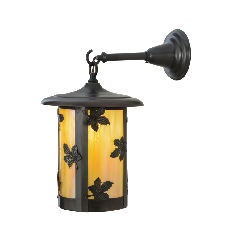 Fulton Maple Leaf 17" Brown Lantern Energy Star Sconce