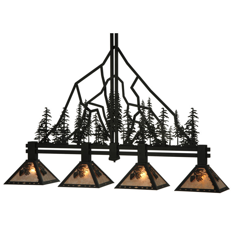 Eco-Friendly 4-Light LED Globe Island Pendant in Black