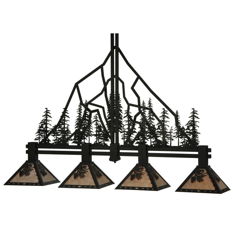 Eco-Friendly 4-Light LED Globe Island Pendant in Black