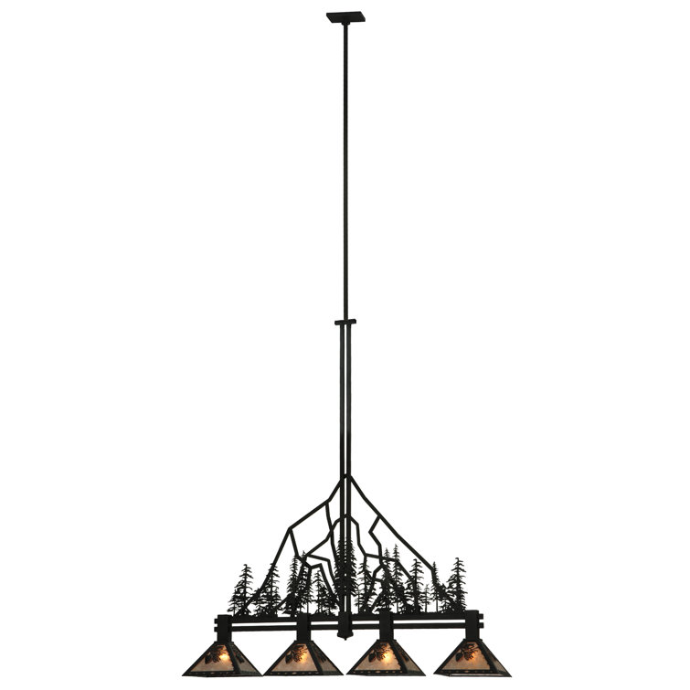 Eco-Friendly 4-Light LED Globe Island Pendant in Black