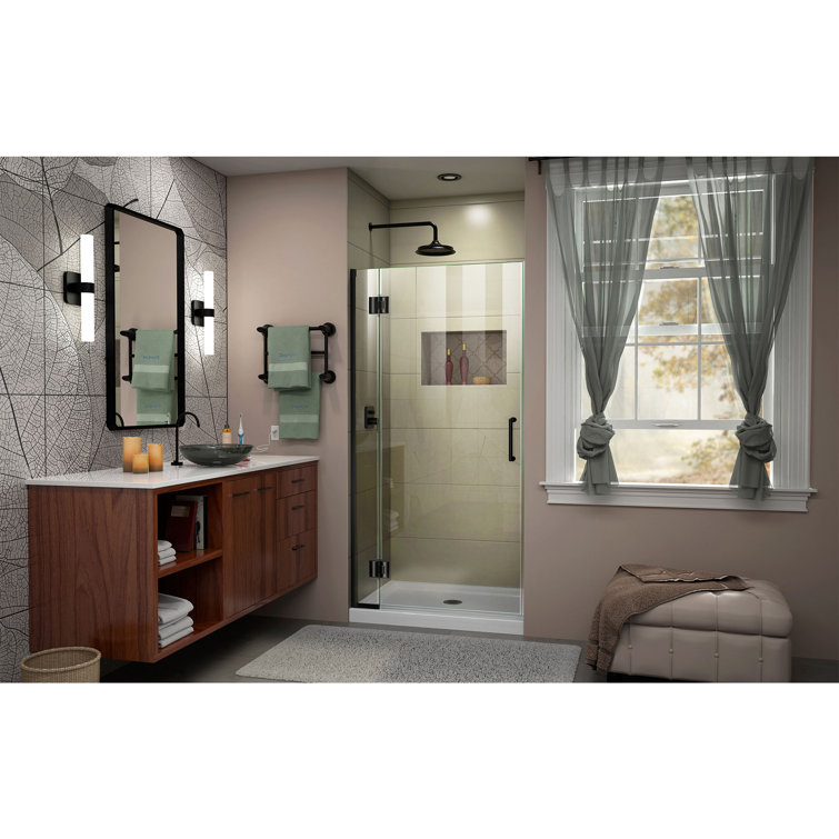 Unidoor-X 36" Frameless Clear Glass Hinged Shower Door
