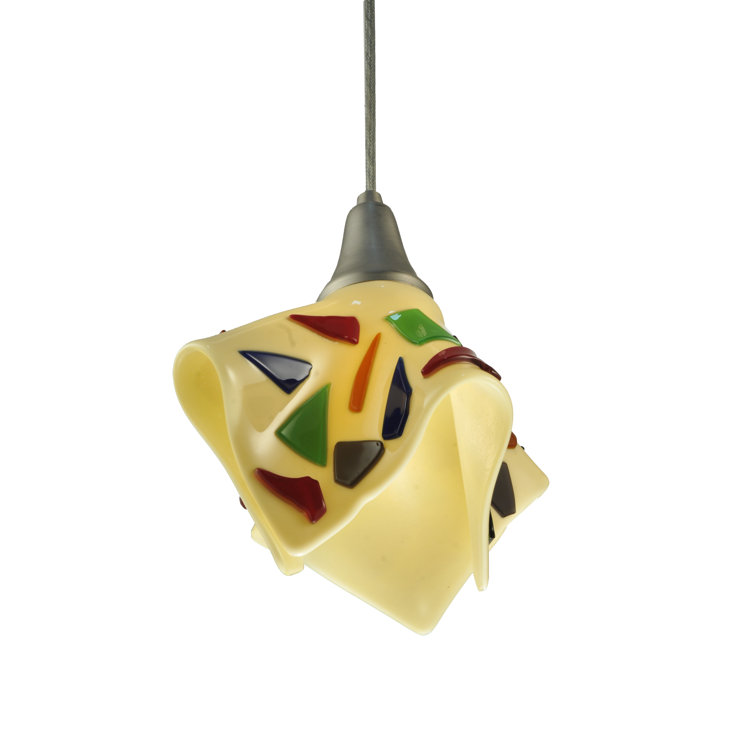Handcrafted Glass Mini Pendant Light with Multicolor Accents