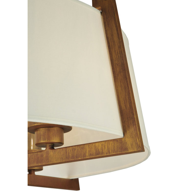 31" Gold and Glass 4-Light Semi-Flush Mount Ceiling Fixture