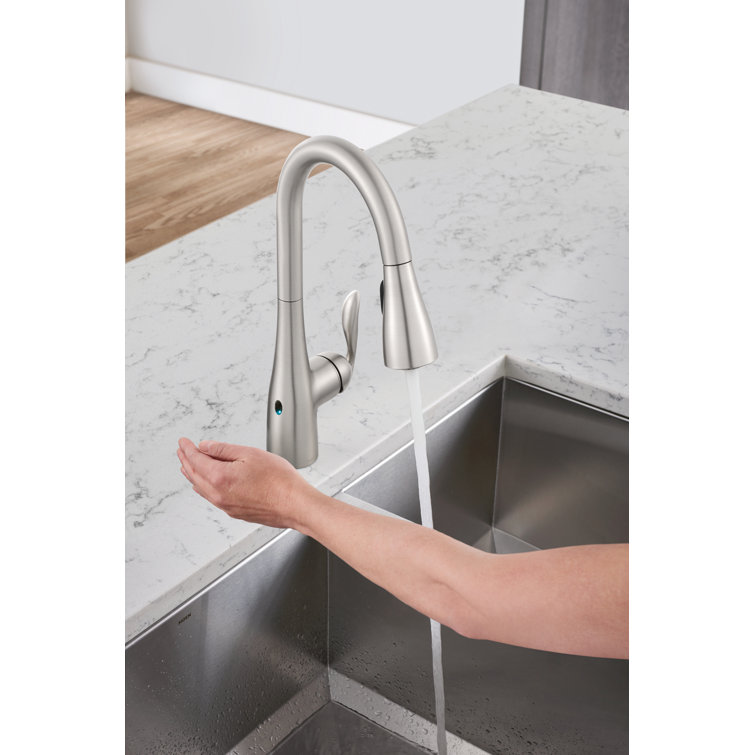 Sleek Modern Chrome Pull-down Kitchen Faucet with Touchless Activation
