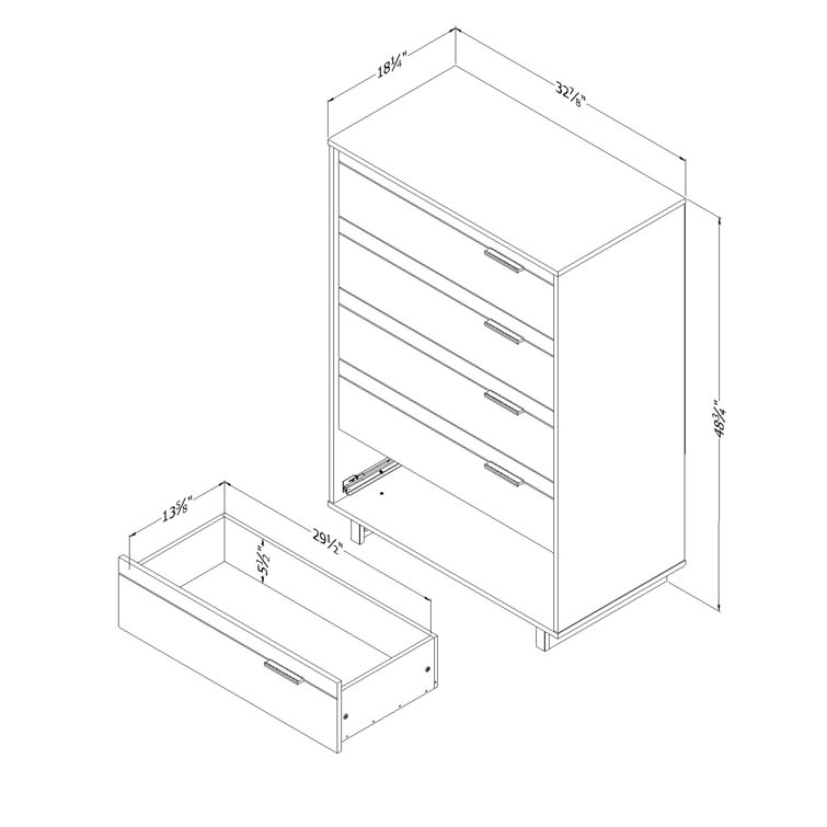 Fynn Winter Oak Industrial 5-Drawer Kids' Chest