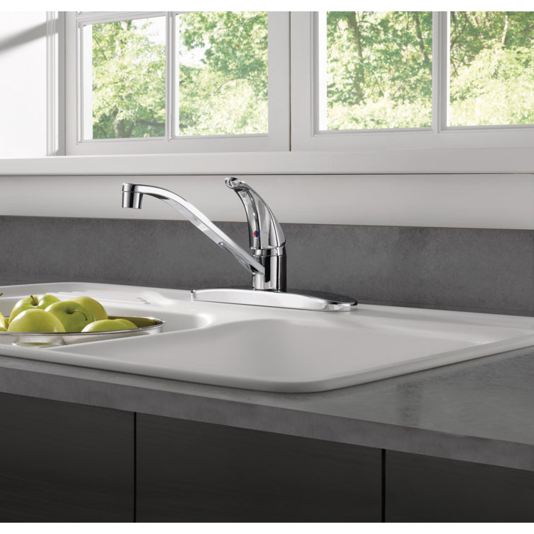 Chrome Single-Handle 3-Hole Kitchen Sink Faucet