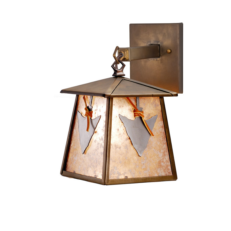 Antique Copper 12" Arrowhead Lantern Wall Sconce