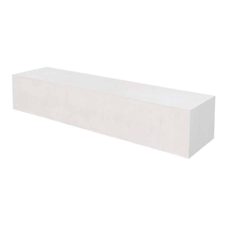 Ebony White Concrete Outdoor Bench 71"