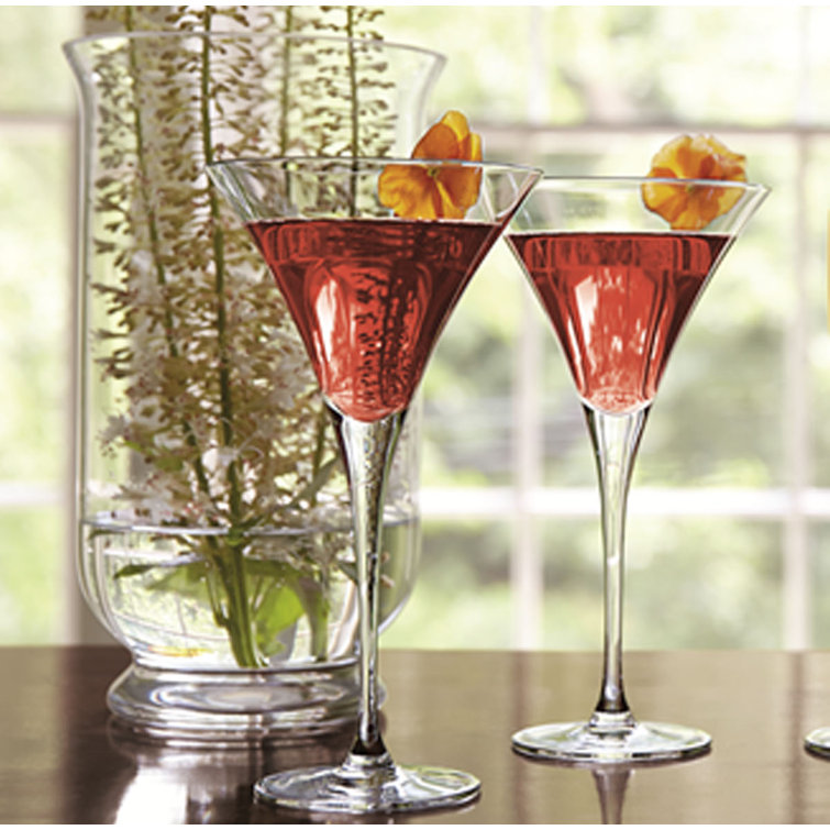 Elegant Clear Crystal Martini Glass Set of 4