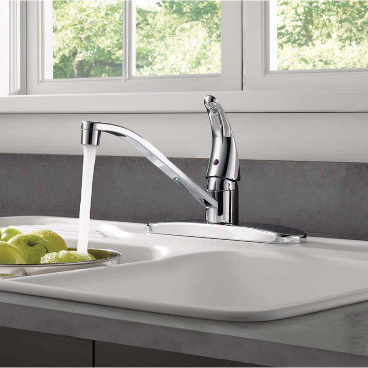 Chrome Single-Handle 3-Hole Kitchen Sink Faucet