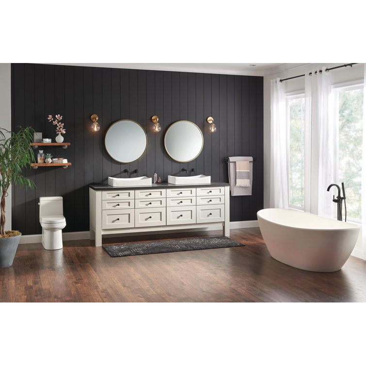 Elysian Bronze 7" Wall-Mounted Modern Bathroom Faucet with Pull-out Spray