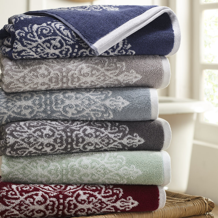 Artesia Damask Sage Cotton 6-Piece Towel Set