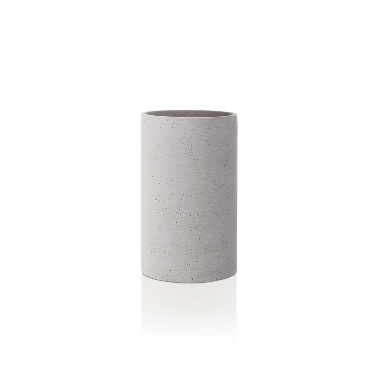 Elegant Bouquet Metal Table Vase in Dark Gray, Round Shape