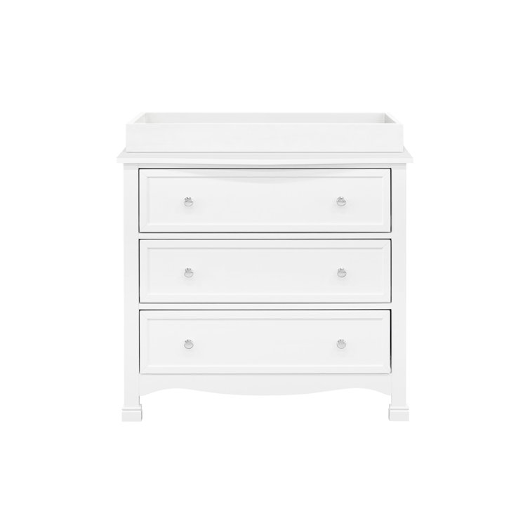 White GREENGUARD Certified 3-Drawer Nursery Dresser