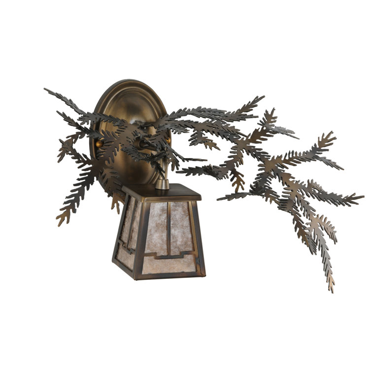 Bronze Pine Branch 16" Lantern Wall Sconce