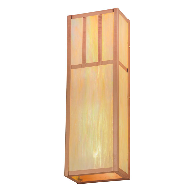 Copper Finish 4-Light Mission Wall Sconce with Glass Lenses