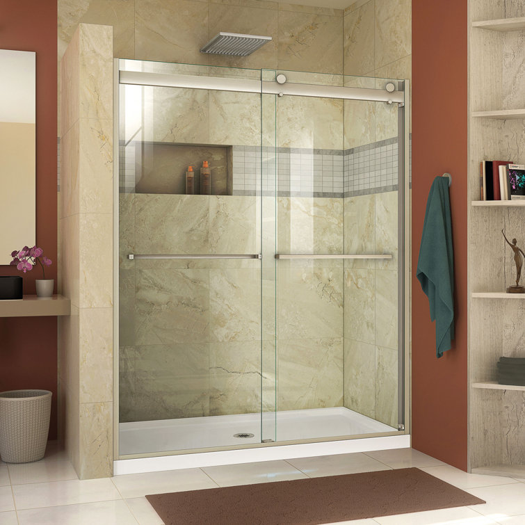Essence-H 60" x 76" Brushed Nickel Semi-Frameless Shower Door
