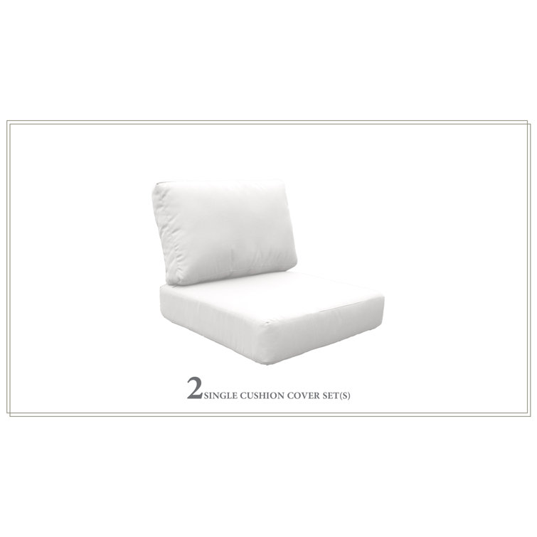 Sail White Acrylic Outdoor Chair Cushion Covers with Zipper Closure
