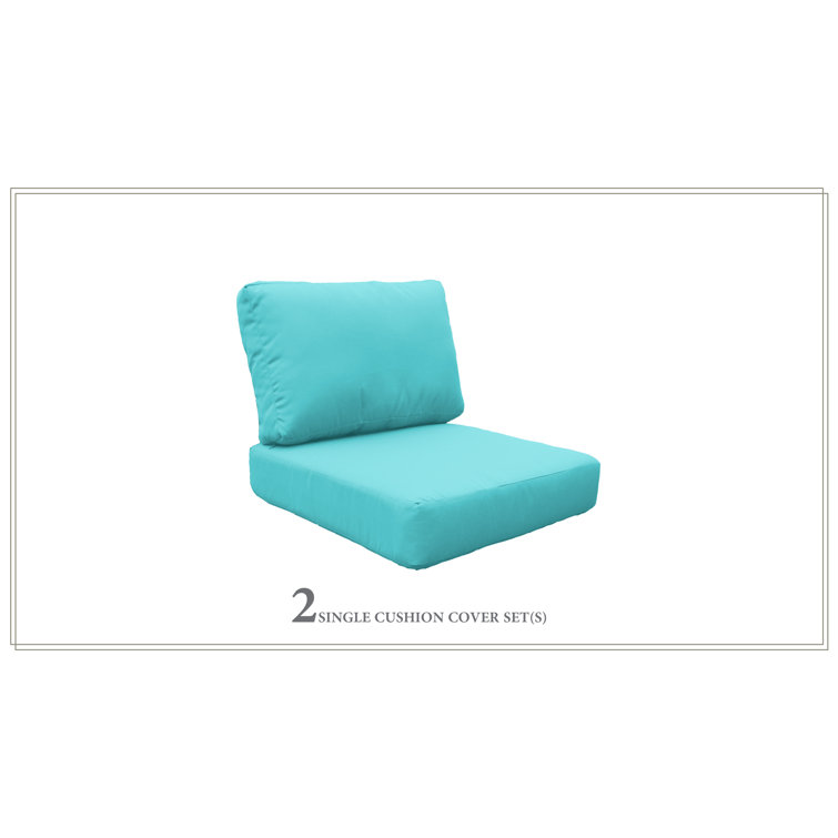Aruba Blue Acrylic Outdoor Chair Cushion Covers with Zipper Closure
