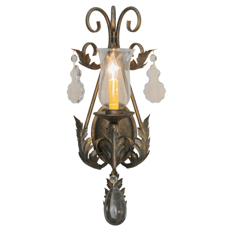 French Elegance Bronze 1-Light Dimmable Wall Sconce