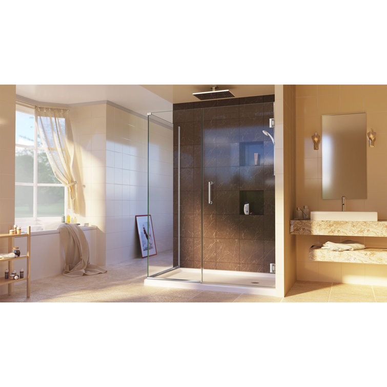 Unidoor Plus 36" Frameless Clear Glass Hinged Shower Enclosure