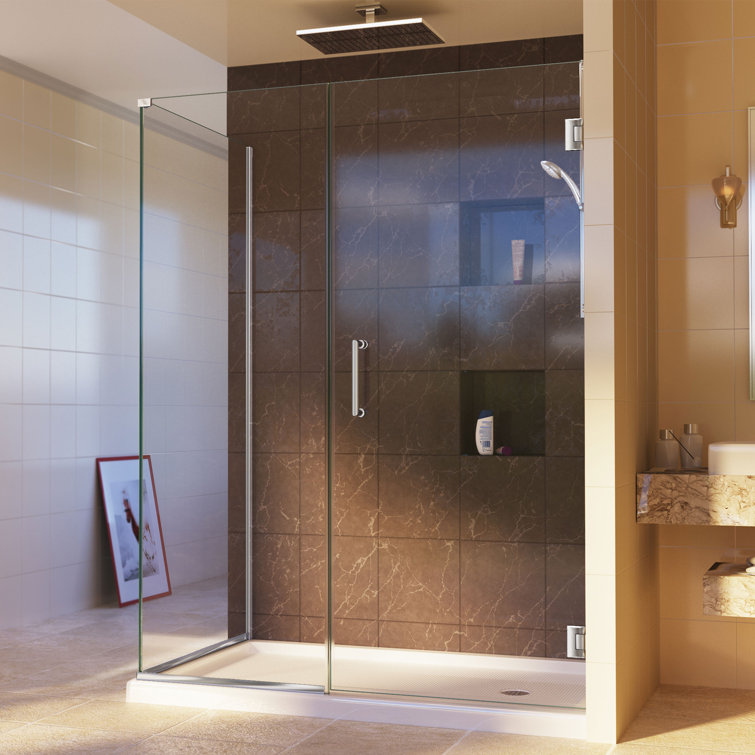 Unidoor Plus 36" Frameless Clear Glass Hinged Shower Enclosure