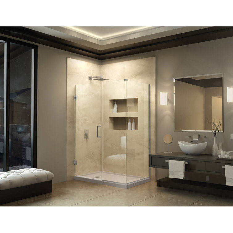 Unidoor Plus 36" Frameless Clear Glass Hinged Shower Enclosure