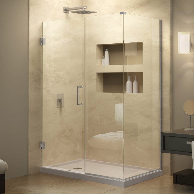Unidoor Plus 36" Frameless Clear Glass Hinged Shower Enclosure