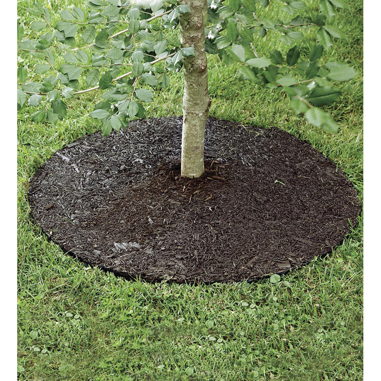 Permanent Mulch Recycled Rubber Tree Ring in Dark Brown