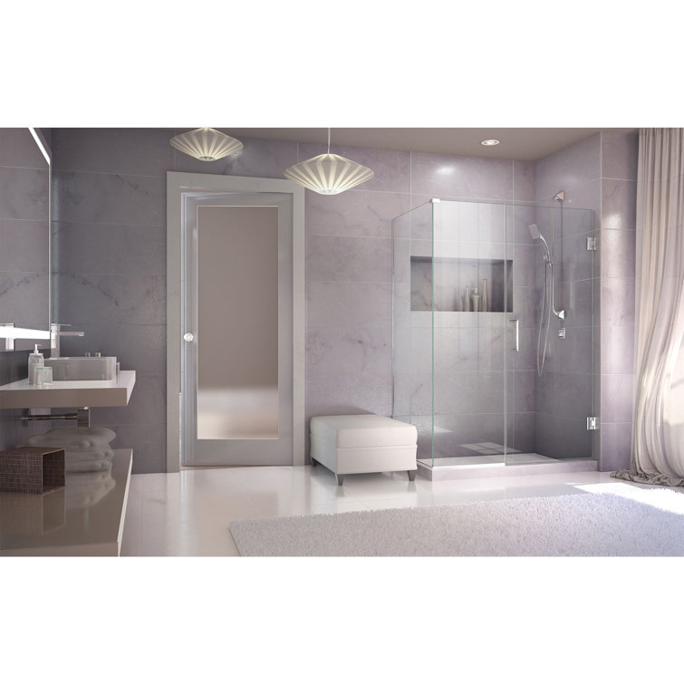 Unidoor Plus 36" Frameless Clear Glass Hinged Shower Enclosure
