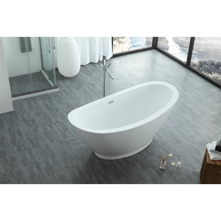 Iris 68.5'' White Acrylic Freestanding Soaking Bathtub