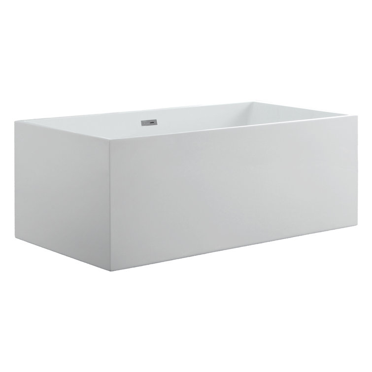 Aphrodite 59'' White Freestanding Acrylic Soaking Bathtub
