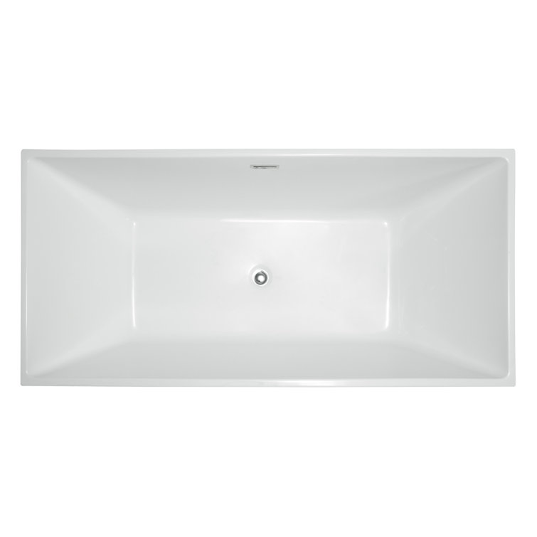 Athena 65.5" White Acrylic Freestanding Soaking Bathtub