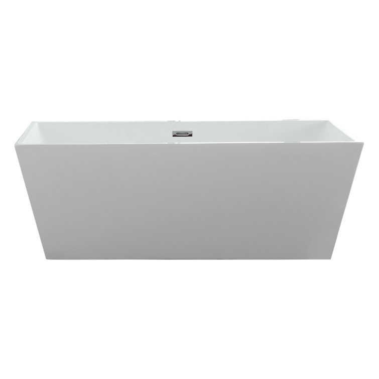 Athena 65.5" White Acrylic Freestanding Soaking Bathtub