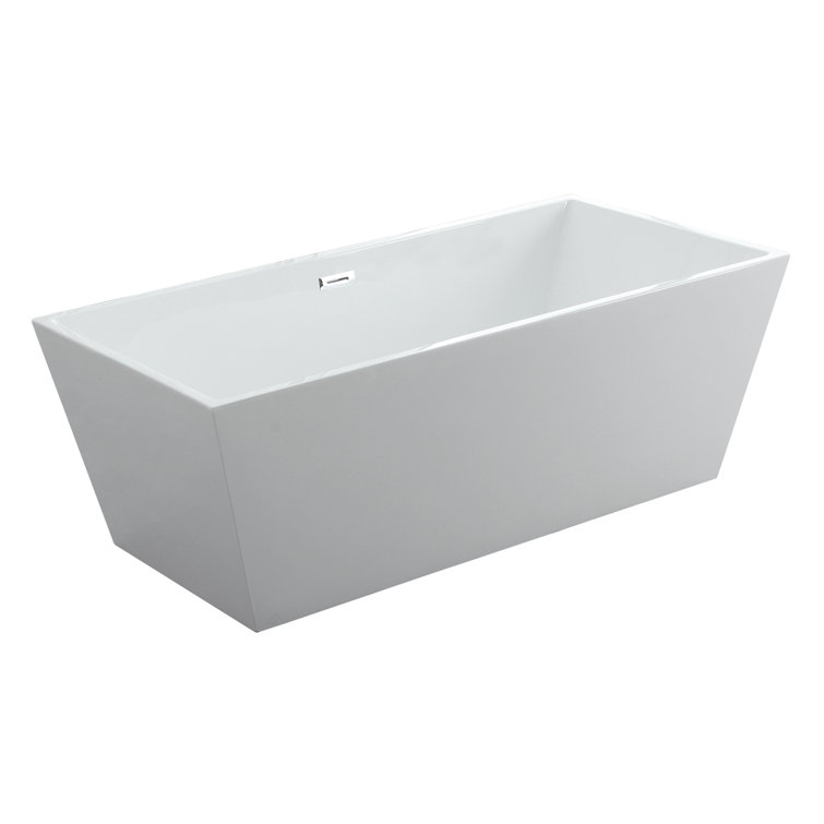 Athena 65.5" White Acrylic Freestanding Soaking Bathtub